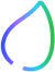 Gradient leaf-shaped outline with colors transitioning from blue to green.