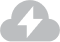 Gray cloud icon with a lightning bolt inside, symbolizing stormy weather.