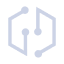 A minimalist icon of a hexagon with two music notes inside, symbolizing a blend of technology and music.