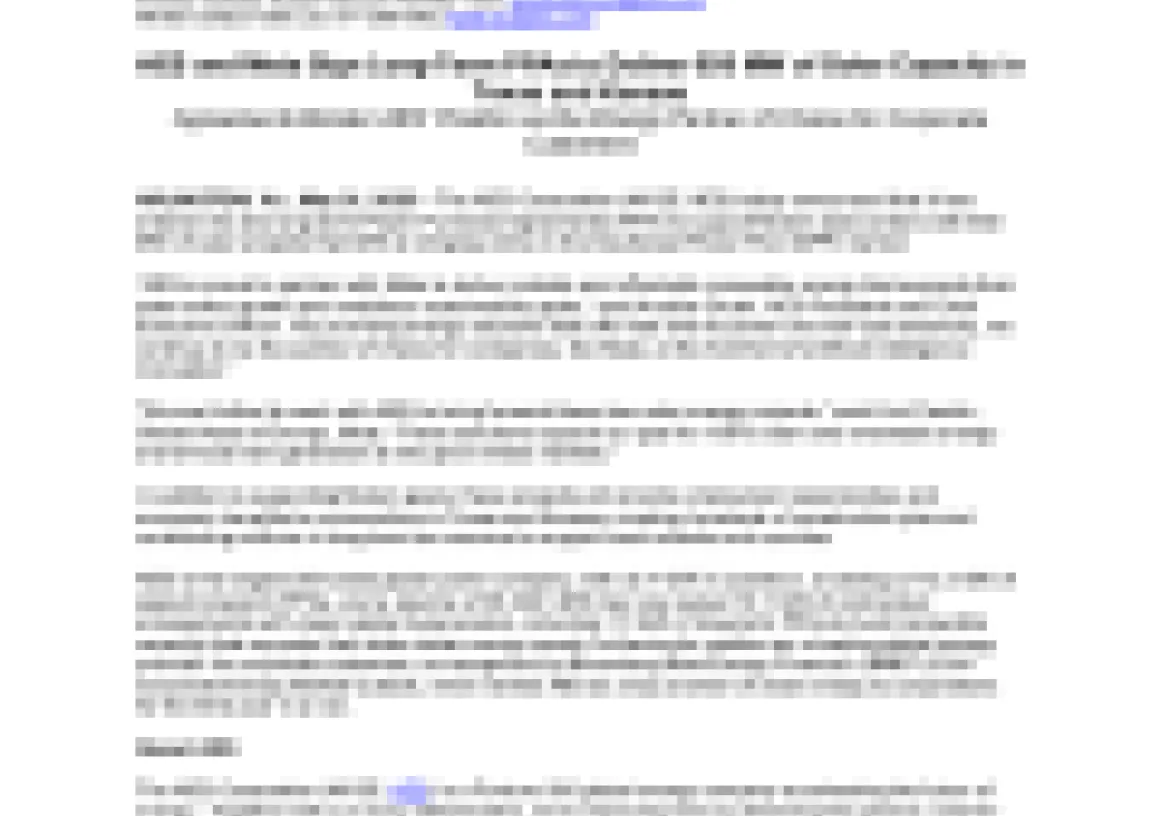 Image of a press release document from AES, titled 'AES and Fluence Sign Long-Term Partnership to Deliver 1.1 GW of Clean Capacity in Chile and Colombia'. The document includes contact information, a release date of May 16, 2023, and details about the partnership and its impact on clean energy infrastructure.