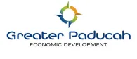 Logo of Greater Paducah Economic Development with a multicolored circular design above the text.