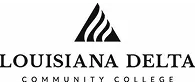 Logo of Louisiana Delta Community College featuring a stylized triangular design above the college name.