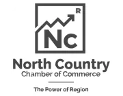 Logo of North Country Chamber of Commerce with an upward arrow in a square above the text 'The Power of Region'.