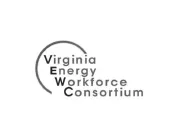 Logo of Virginia Energy Workforce Consortium with the letters V, E, W, C vertically aligned and partially encircled by a curved line.